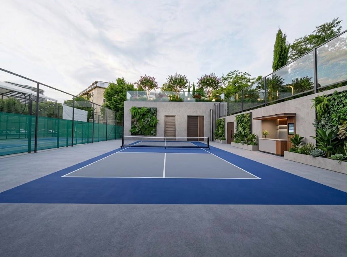 Full view of the Urban Pickle court