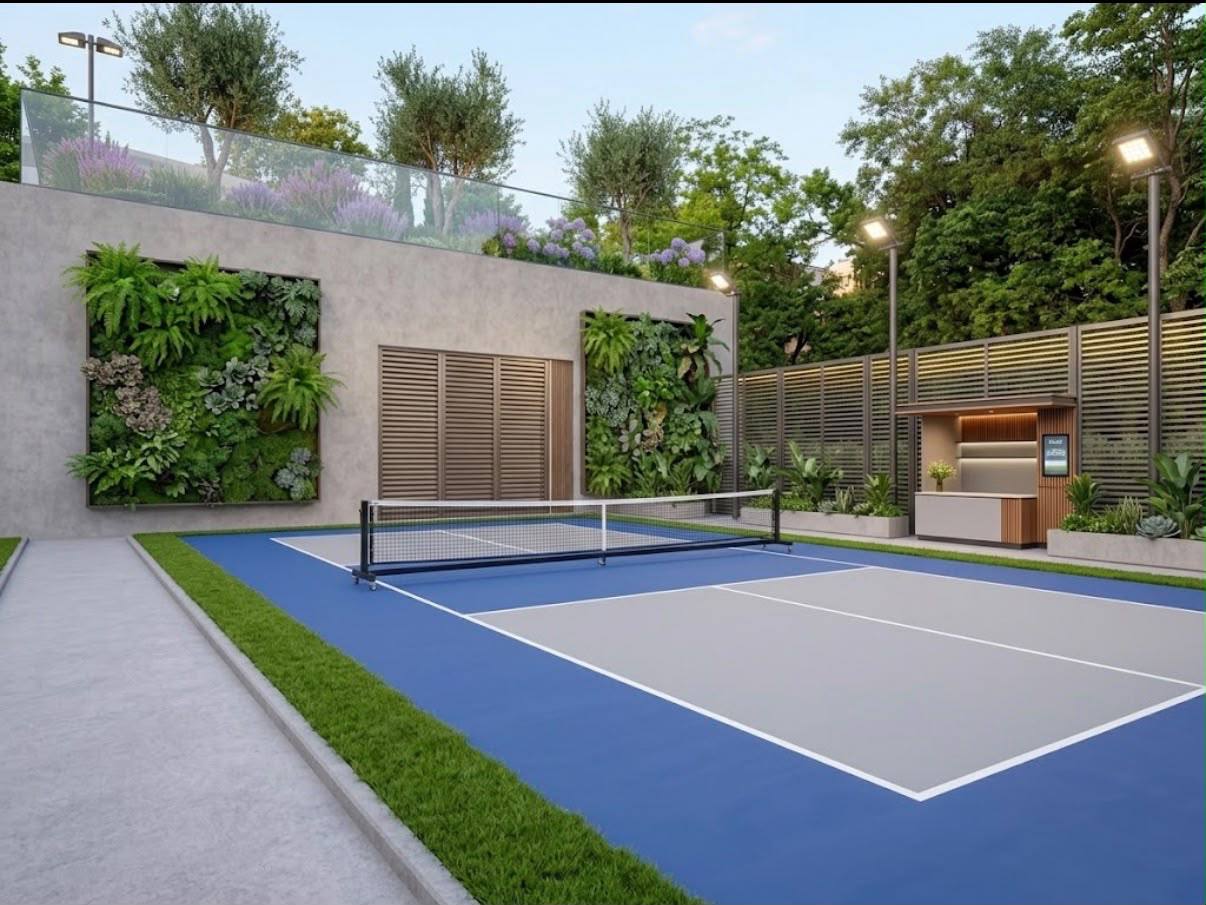 Side view of Urban Pickle court